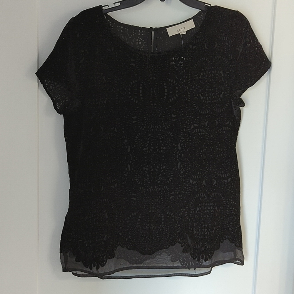 LOFT burnout velvet blouse NWT